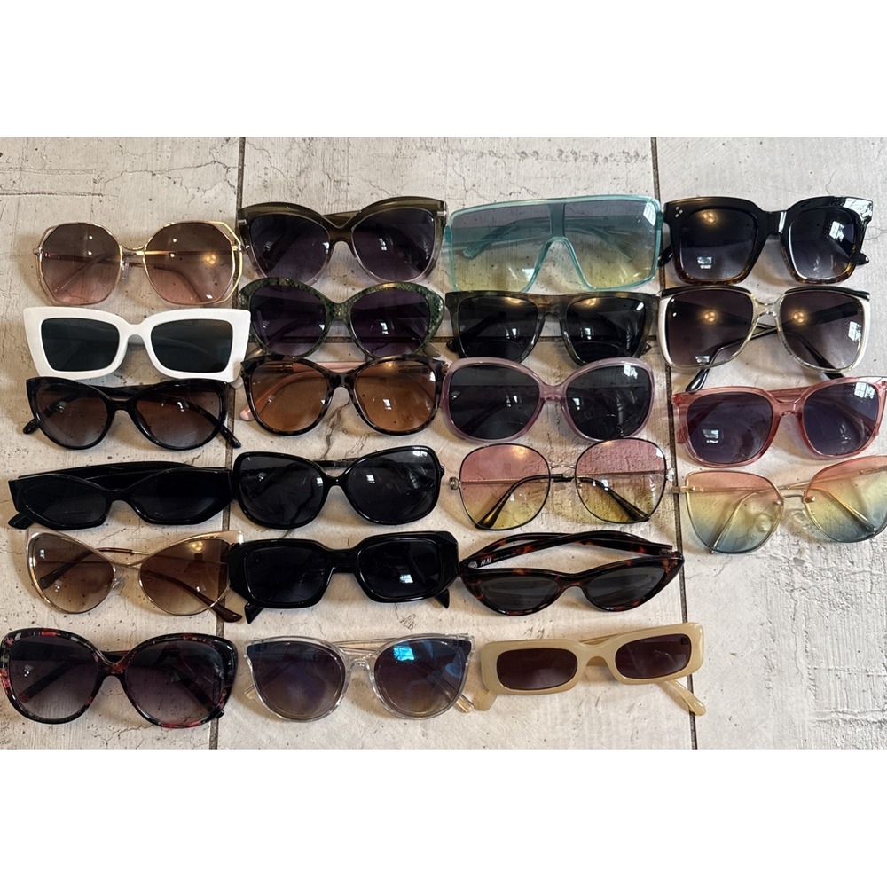 Lot Of  22 CAT EYE & OVERSIZED AUTHENTIC BAROQUE, SUNGLASSES, POLARIZED- Y2K HOT